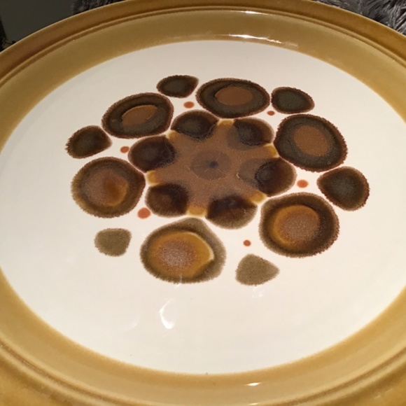 VINTAGE ‘70s ELECTRA STONEWARE LARGE ROUND SERVING PLATE - Picture 3 of 7